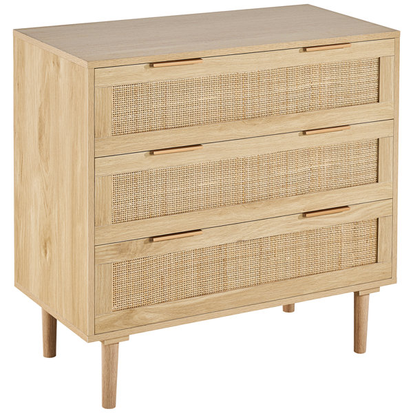 Bayou Breeze Rattan Drawer Dresser Natural Rattan Closet Dresser 3 ...